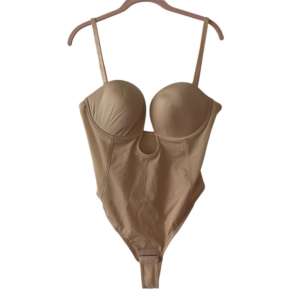 Shapellx Boot Yeah Deep Plunge Low Back Thong‎ Bodysuit XL NEW